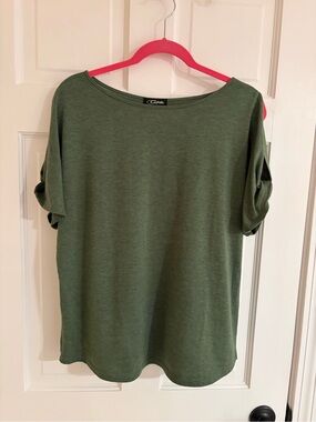 Casual Olive Green Women’s Cold Shoulder Top by Colette